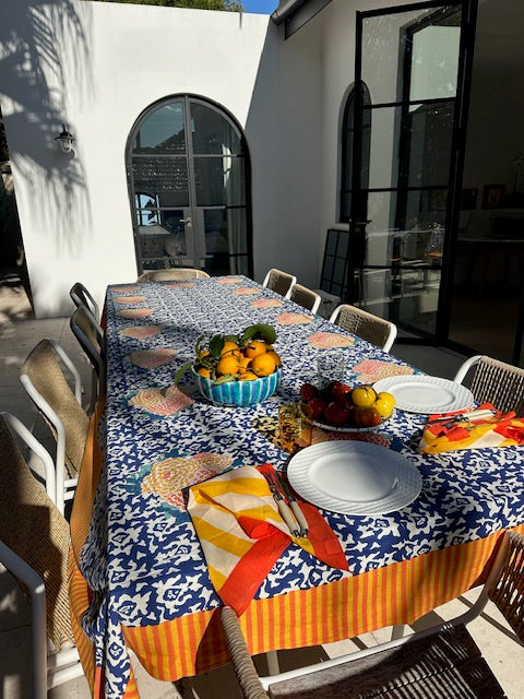 Lisa Corti ~ Arabesque Coralla Blue ~ Tablecloth 180 x 270