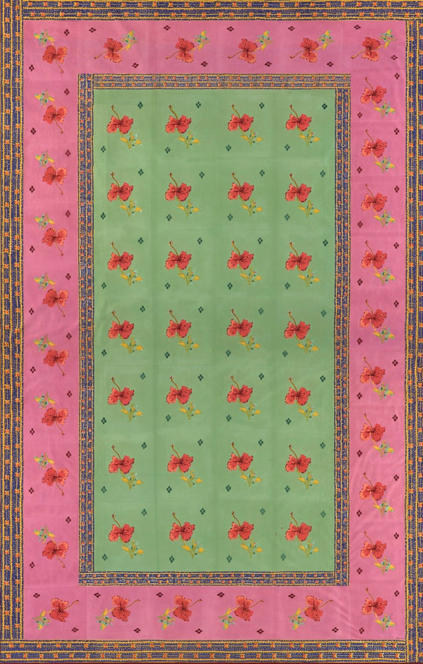 Lisa Corti ~  Ibisco Green~ Tablecoth 180 x 350