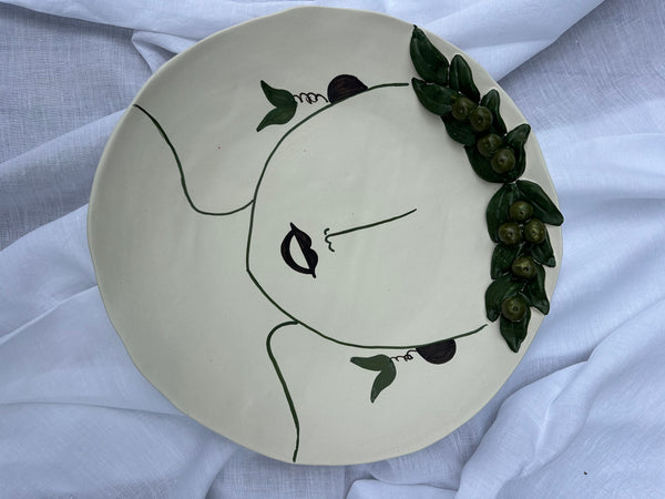 Extra Large Round Platter ~ Patrizia Italiano ~ Oliva