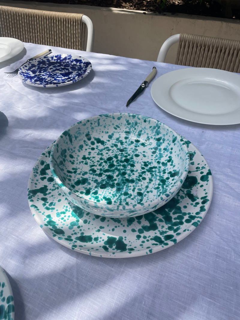 Salina Splatter side dinner plate ~ Il Mare Collection ~ Verde