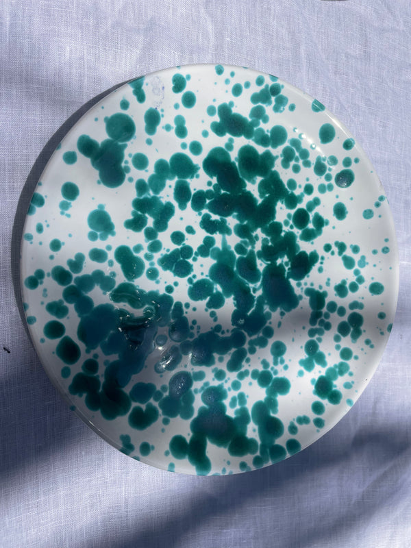 Salina Splatter side dinner plate ~ Il Mare Collection ~ Verde