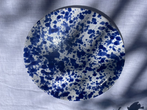 Salina Splatter dinner plate ~ Il Mare Collection ~ Blu