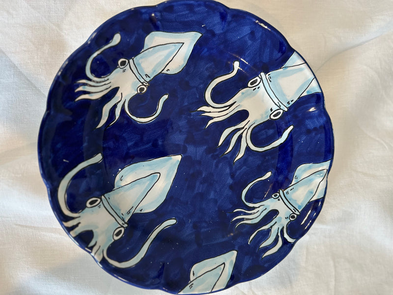 Marini Plate with Scalloped Edge ~ squid