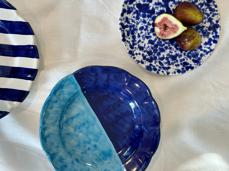 Marini Bowl with Scalloped Edge ~ mezze blue