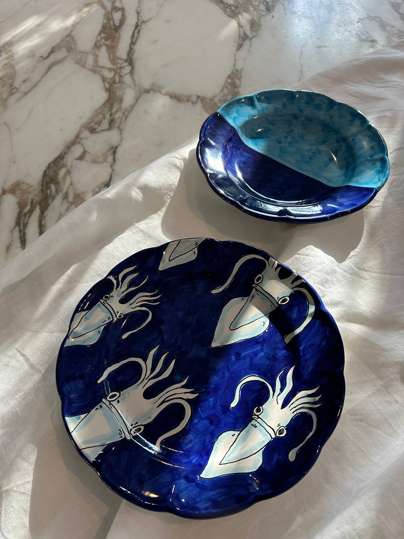 Marini Bowl with Scalloped Edge ~ mezze blue