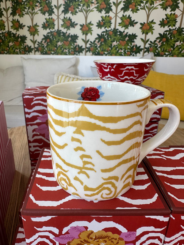 Lisa Corti Porcelain Mug ~ Indian Tiger Gold