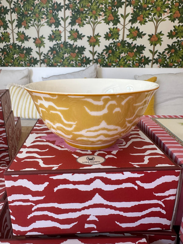 Lisa Corti ~ Porcelain Bowl ~ Indian Tiger Gold