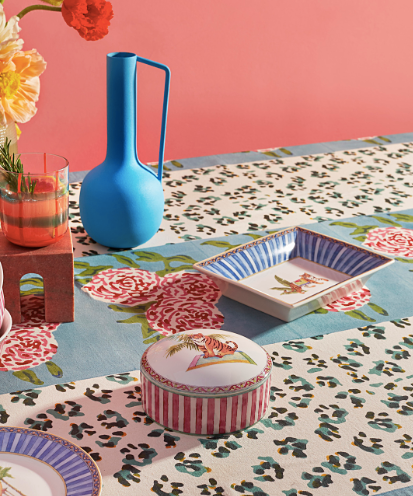 Lisa Corti Trinket Box ~ Sariska Stripe Pink