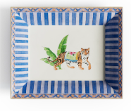 Lisa Corti Trinket Tray  ~ Sariska Stripe Blue