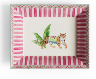 Lisa Corti Trinket Tray  ~ Sariska Stripe Pink