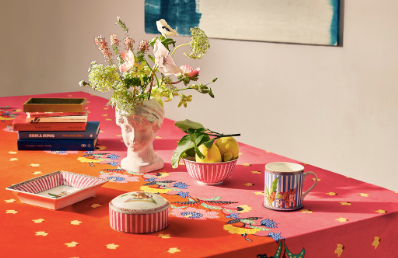 Lisa Corti Trinket Tray  ~ Sariska Stripe Pink