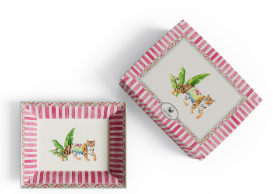 Lisa Corti Trinket Tray  ~ Sariska Stripe Pink