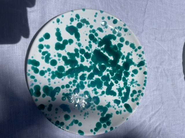 Salina Splatter dinner plate ~ Il Mare Collection ~ Blu